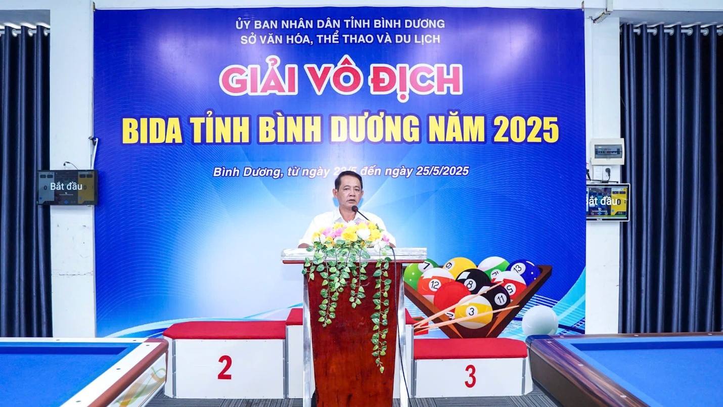 Ông Nguyễn Công Danh – Phó Giám đốc Trung tâm Huấn luyện và Thi đấu Thể thao tỉnh Bình Dương đại diện BTC phát biểu khai mạc giải
